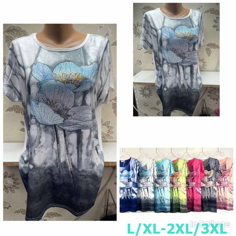 Bluzki damskie Roz L/XL-2XL/3XL, Mix Kolor Paczka 12 szt